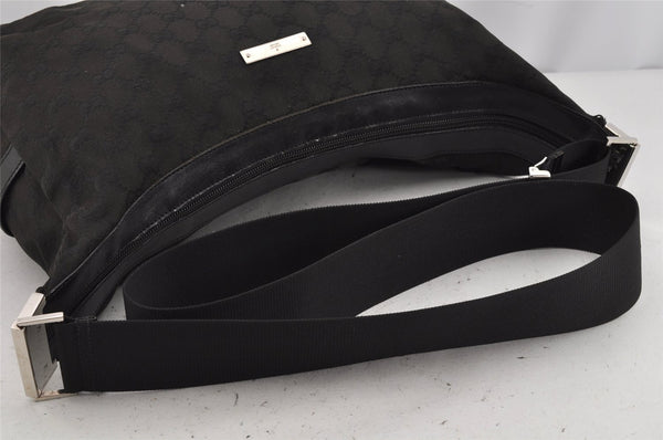 Authentic GUCCI Shoulder Cross Body Bag GG Canvas Leather 0190432 Black 0363K