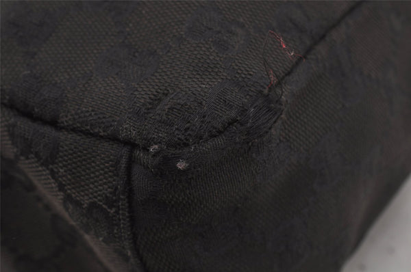 Authentic GUCCI Shoulder Cross Body Bag GG Canvas Leather 0190432 Black 0363K