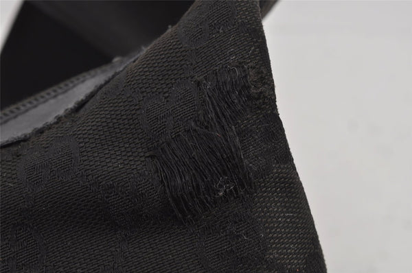 Authentic GUCCI Shoulder Cross Body Bag GG Canvas Leather 0190432 Black 0363K