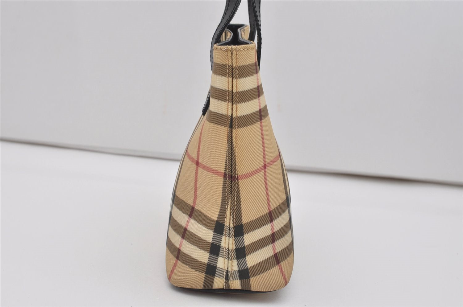 Authentic BURBERRY Nova Check PVC Leather Hand Tote Bag Purse Beige 0364J