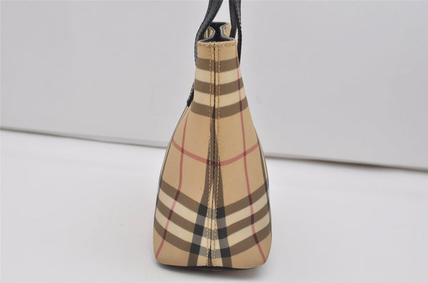Authentic BURBERRY Nova Check PVC Leather Hand Tote Bag Purse Beige 0364J