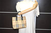 Authentic BURBERRY Nova Check PVC Leather Hand Tote Bag Purse Beige 0364J