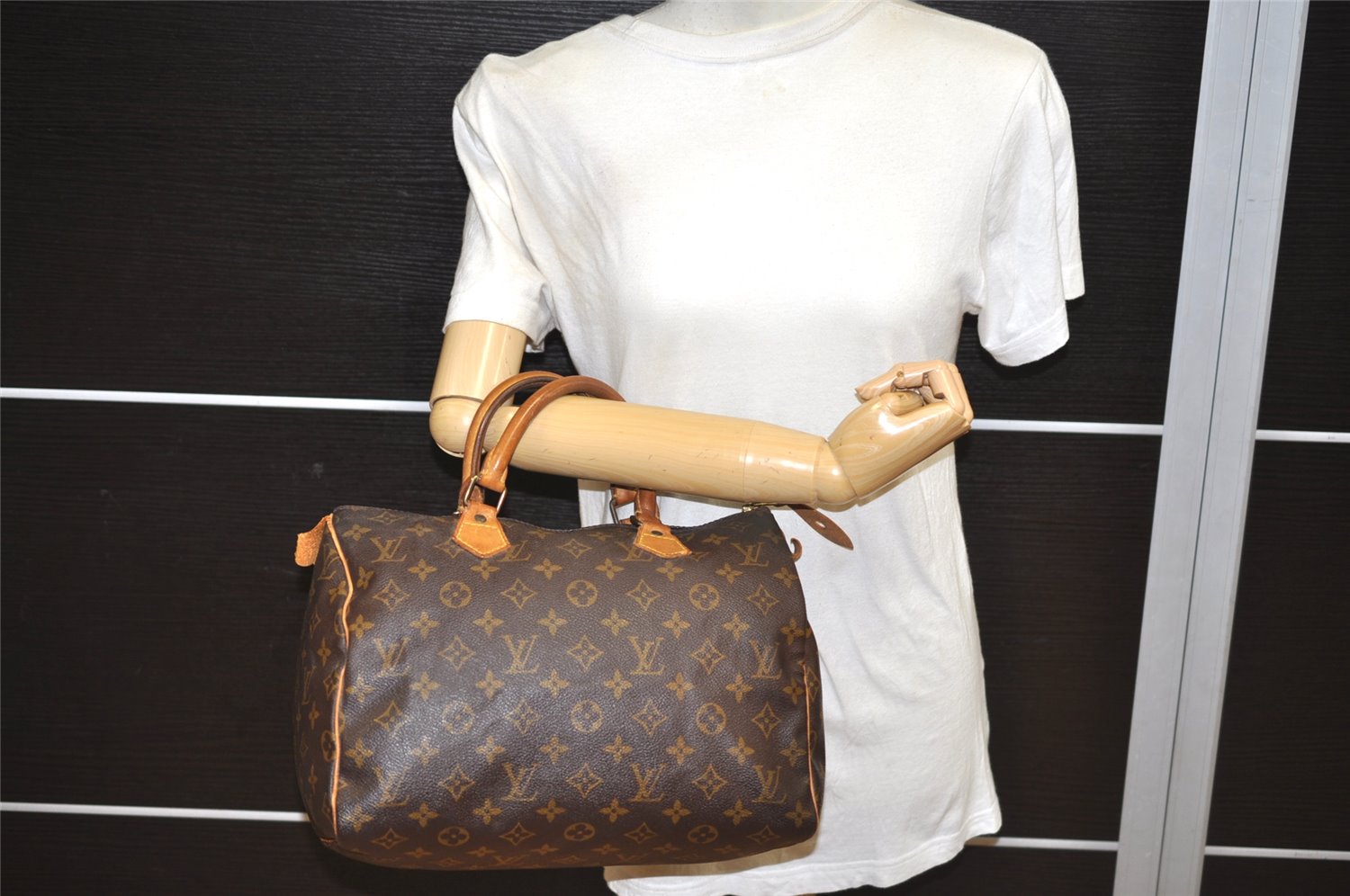 Authentic Louis Vuitton Monogram Speedy 30 Hand Boston Bag M41526 LV 0364K