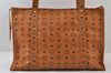 Authentic MCM Vintage Visetos Leather Shoulder Travel Bag Brown 0368J