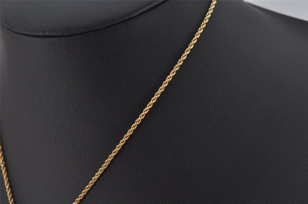 Authentic Christian Dior Gold Tone Chain Pendant Necklace CD 0369K