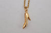 Authentic Christian Dior Gold Tone Chain Pendant Necklace CD 0369K