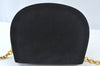 Auth Salvatore Ferragamo Gancini Suede Leather 2Way Shoulder Pouch Black 0370J