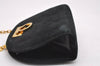 Auth Salvatore Ferragamo Gancini Suede Leather 2Way Shoulder Pouch Black 0370J