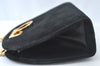 Auth Salvatore Ferragamo Gancini Suede Leather 2Way Shoulder Pouch Black 0370J