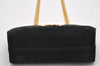 Auth Salvatore Ferragamo Gancini Suede Leather 2Way Shoulder Pouch Black 0370J