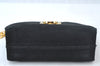 Auth Salvatore Ferragamo Gancini Suede Leather 2Way Shoulder Pouch Black 0370J