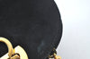 Auth Salvatore Ferragamo Gancini Suede Leather 2Way Shoulder Pouch Black 0370J