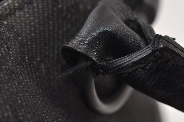 Authentic GUCCI Horsebit Shoulder Hand Bag GG Canvas Leather 101345 Black 0371J