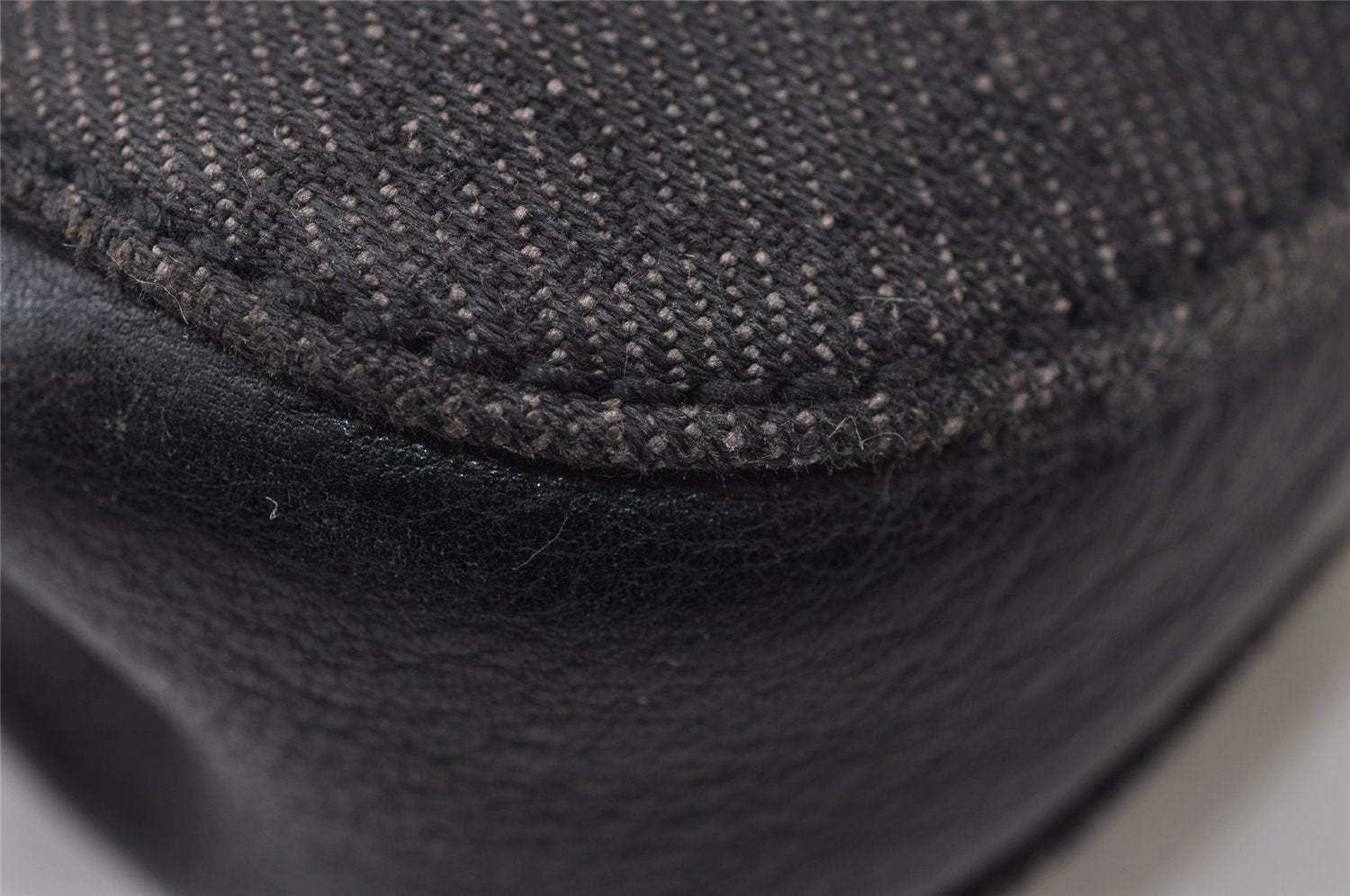 Authentic GUCCI Horsebit Shoulder Hand Bag GG Canvas Leather 101345 Black 0371J