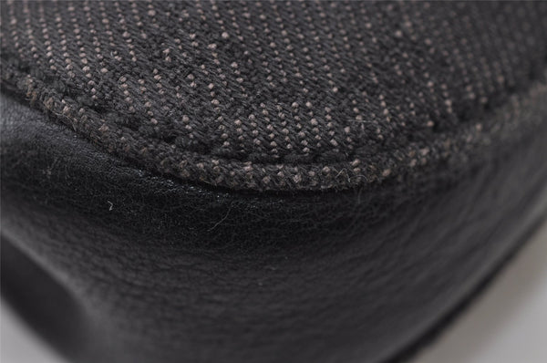 Authentic GUCCI Horsebit Shoulder Hand Bag GG Canvas Leather 101345 Black 0371J