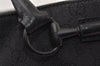 Authentic GUCCI Horsebit Shoulder Hand Bag GG Canvas Leather 101345 Black 0371J
