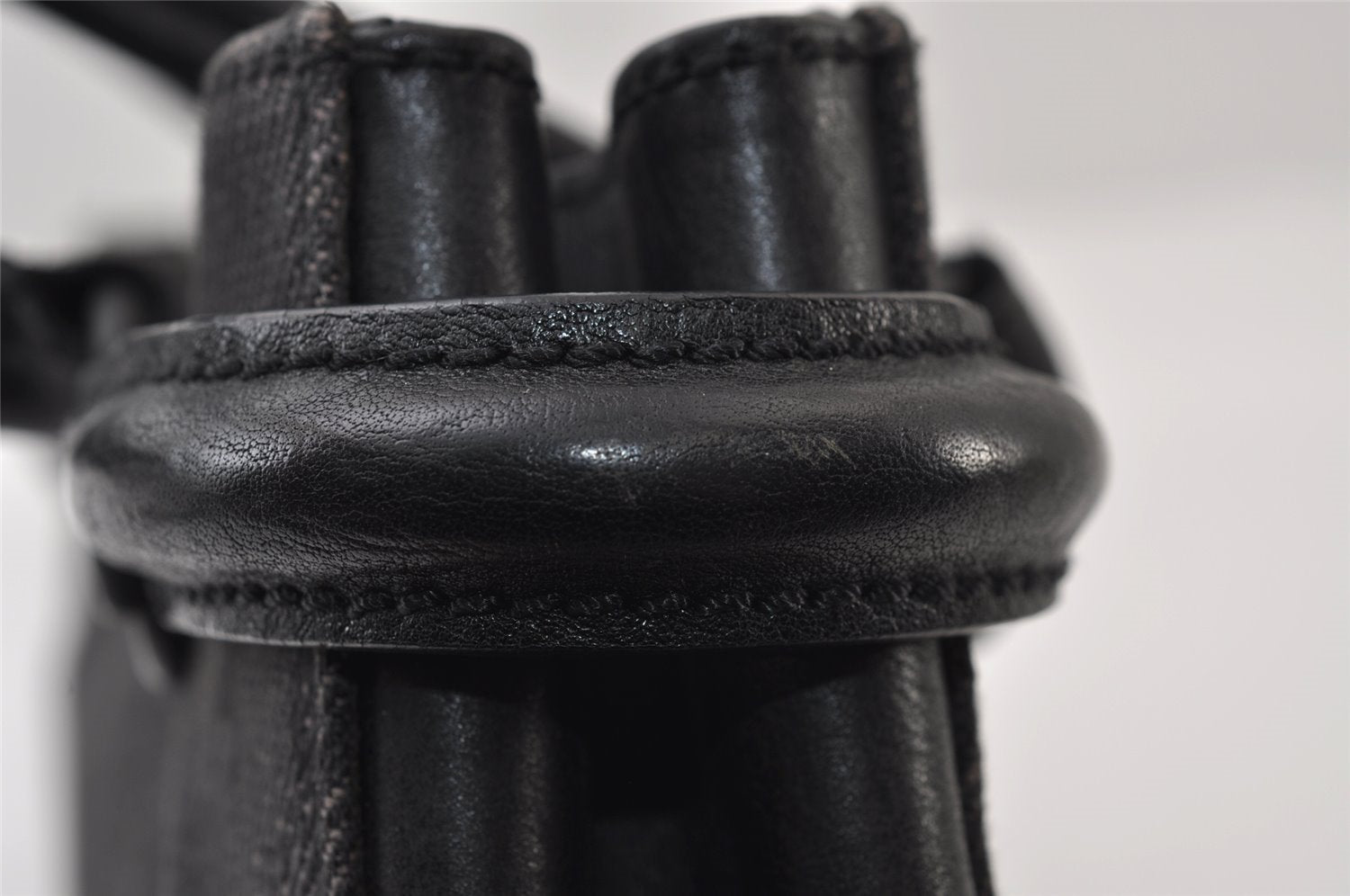 Authentic GUCCI Horsebit Shoulder Hand Bag GG Canvas Leather 101345 Black 0371J