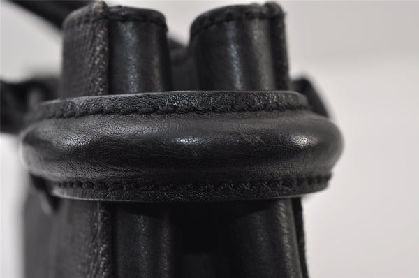 Authentic GUCCI Horsebit Shoulder Hand Bag GG Canvas Leather 101345 Black 0371J