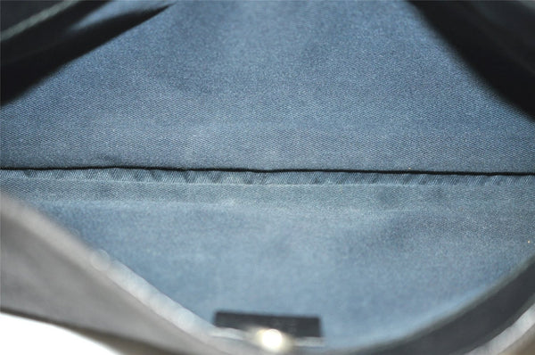 Authentic GUCCI Horsebit Shoulder Hand Bag GG Canvas Leather 101345 Black 0371J