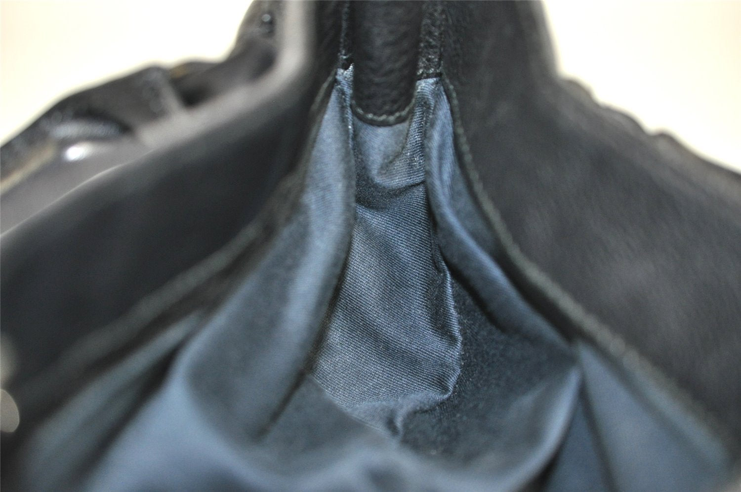 Authentic GUCCI Horsebit Shoulder Hand Bag GG Canvas Leather 101345 Black 0371J