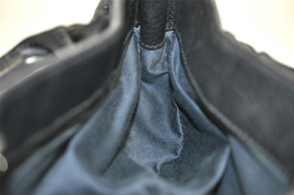 Authentic GUCCI Horsebit Shoulder Hand Bag GG Canvas Leather 101345 Black 0371J