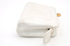 Authentic CHANEL Caviar Skin CoCo Mark Cosmetic Pouch Purse White Junk 0371K