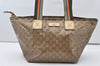 Authentic GUCCI GG Crystal Shoulder Tote Bag GG PVC Leather 131230 Gold 0372J