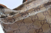 Authentic GUCCI GG Crystal Shoulder Tote Bag GG PVC Leather 131230 Gold 0372J