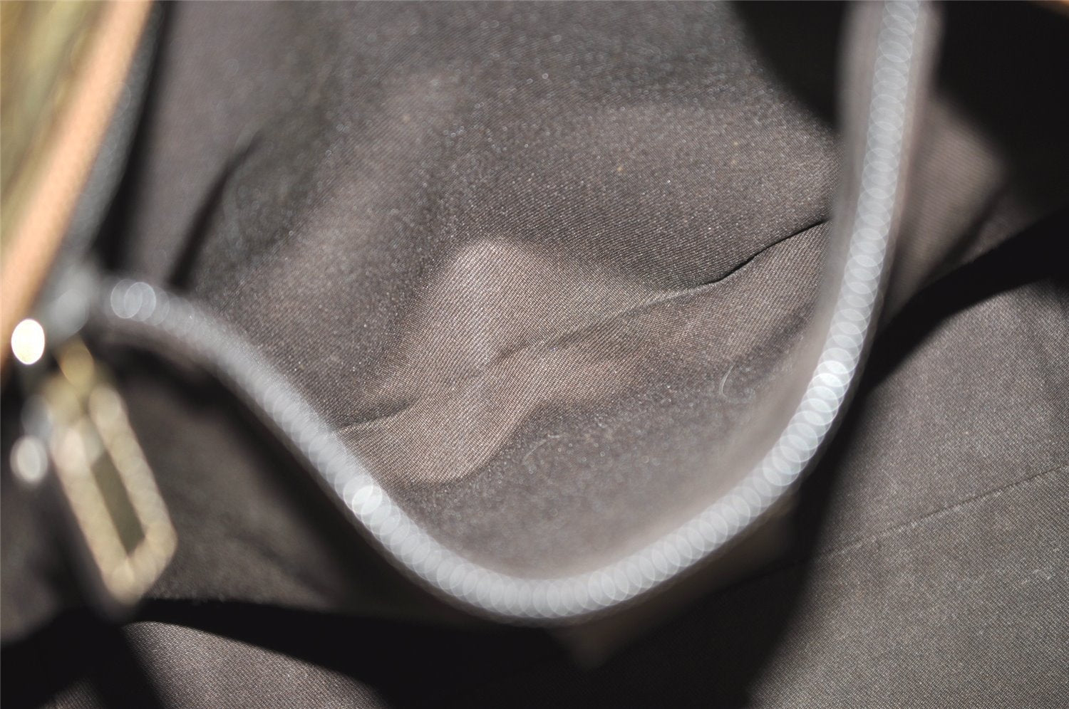 Authentic GUCCI GG Crystal Shoulder Tote Bag GG PVC Leather 131230 Gold 0372J