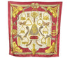 Authentic HERMES Carre 90 Scarf "ETRIERS" Silk Bordeaux Red 0374K