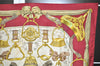 Authentic HERMES Carre 90 Scarf "ETRIERS" Silk Bordeaux Red 0374K