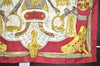 Authentic HERMES Carre 90 Scarf "ETRIERS" Silk Bordeaux Red 0374K