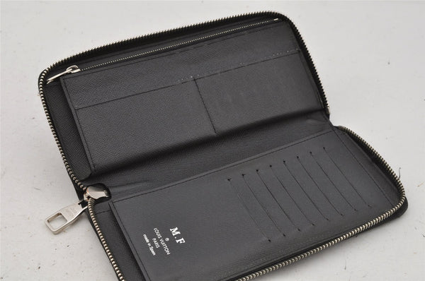 Authentic Louis Vuitton Taiga Zippy Wallet Vertical Long Black M32822 LV 0378J