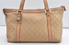 Authentic GUCCI Abbey Shoulder Tote Bag GG Canvas Leather 141470 Beige 0378K