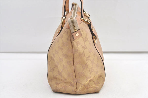 Authentic GUCCI Abbey Shoulder Tote Bag GG Canvas Leather 141470 Beige 0378K