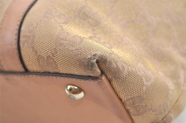 Authentic GUCCI Abbey Shoulder Tote Bag GG Canvas Leather 141470 Beige 0378K