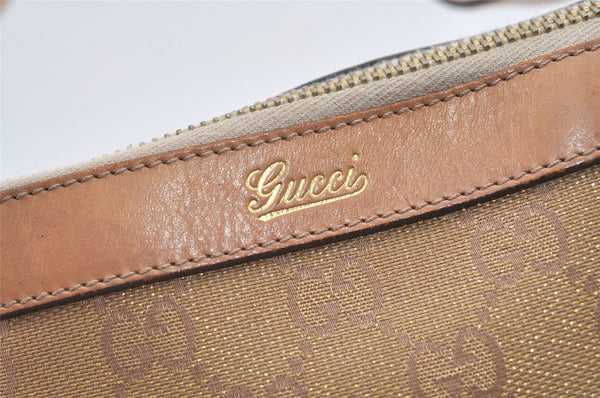 Authentic GUCCI Abbey Shoulder Tote Bag GG Canvas Leather 141470 Beige 0378K