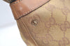 Authentic GUCCI Abbey Shoulder Tote Bag GG Canvas Leather 141470 Beige 0378K