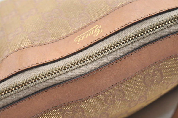 Authentic GUCCI Abbey Shoulder Tote Bag GG Canvas Leather 141470 Beige 0378K