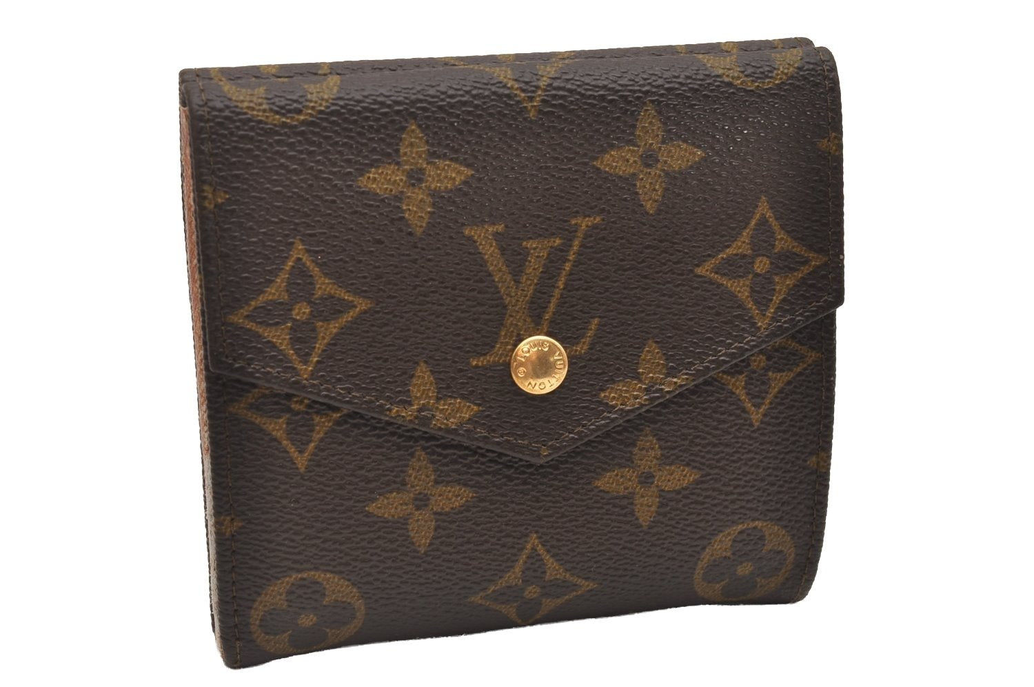 Authentic Louis Vuitton Monogram Porte Monnaie Billets Wallet M61660 Junk 0379J