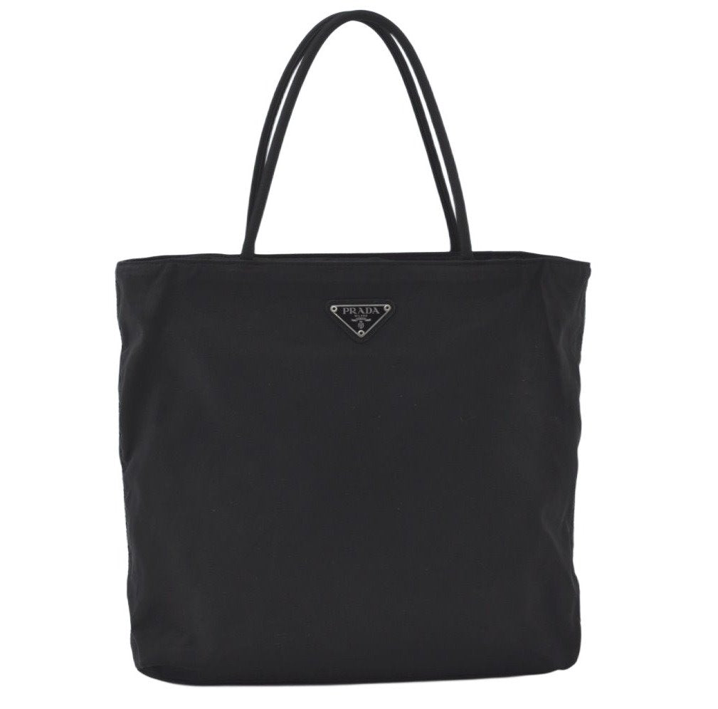 Authentic PRADA Nylon Tote Hand Bag Purse Black 0379K