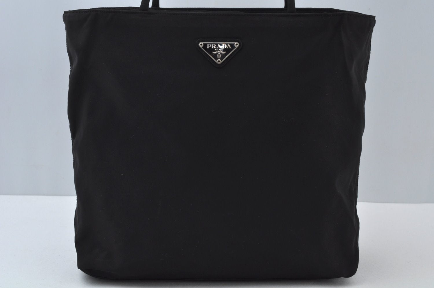 Authentic PRADA Nylon Tote Hand Bag Purse Black 0379K