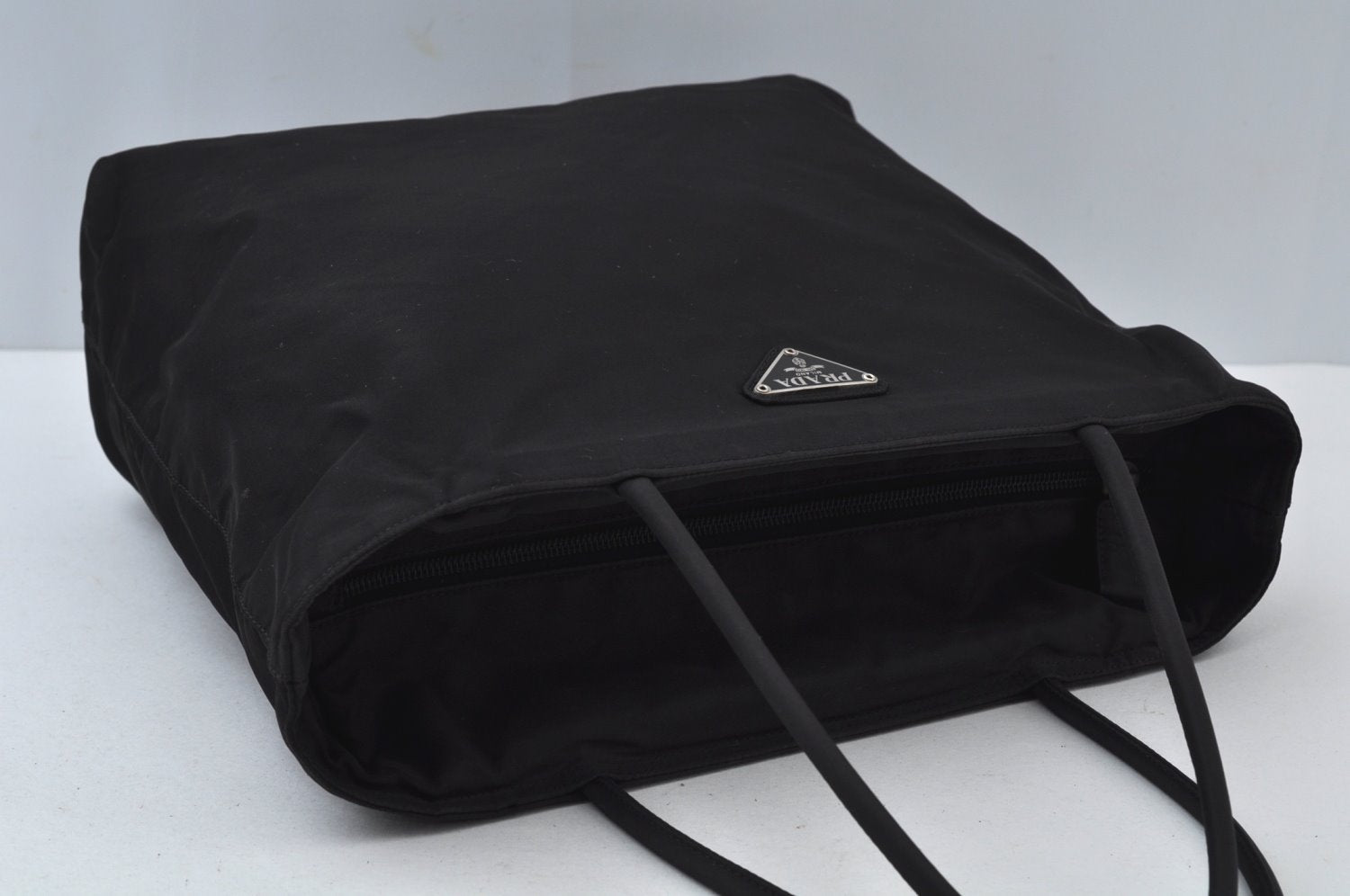 Authentic PRADA Nylon Tote Hand Bag Purse Black 0379K