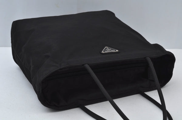 Authentic PRADA Nylon Tote Hand Bag Purse Black 0379K