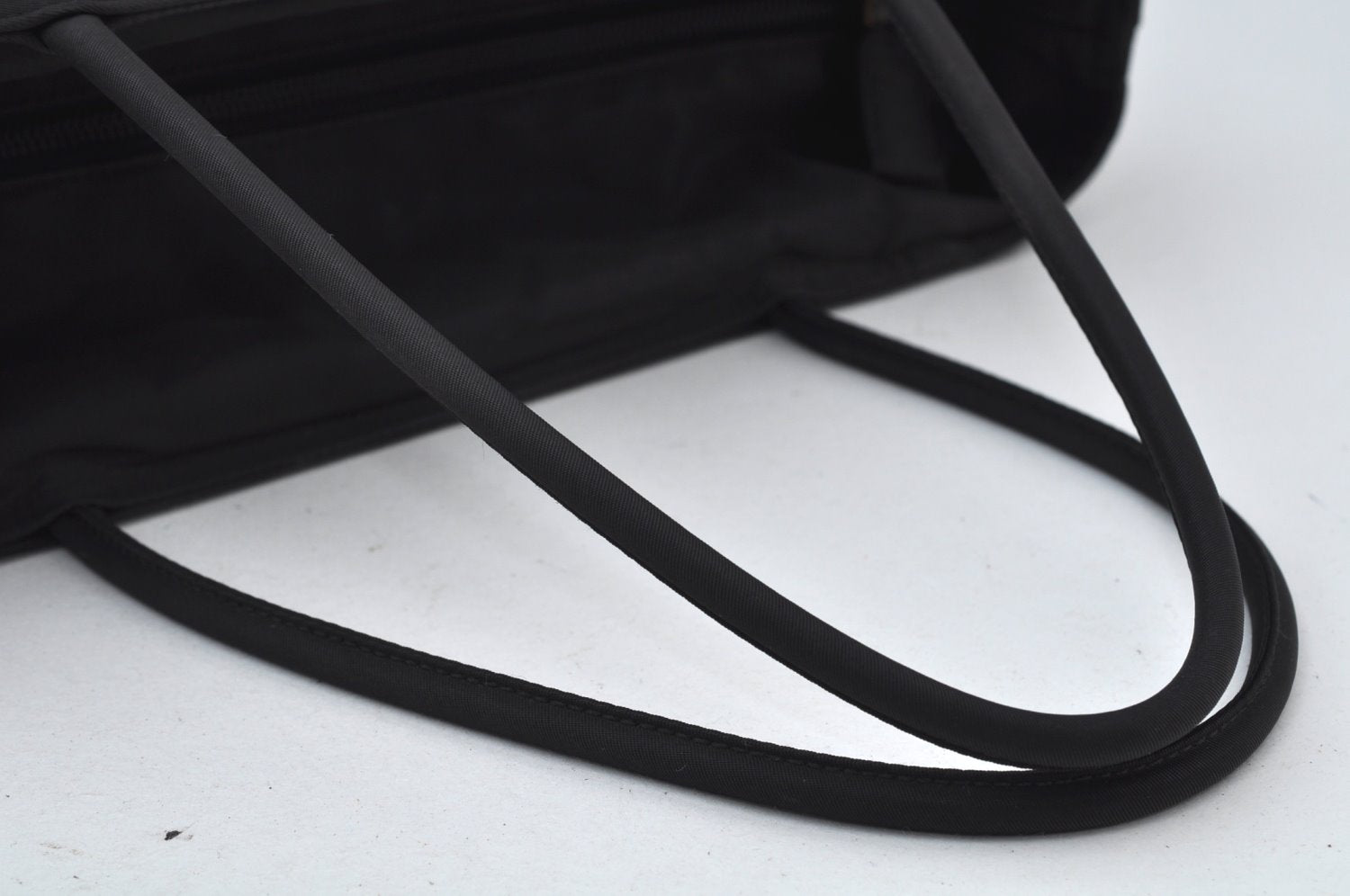 Authentic PRADA Nylon Tote Hand Bag Purse Black 0379K