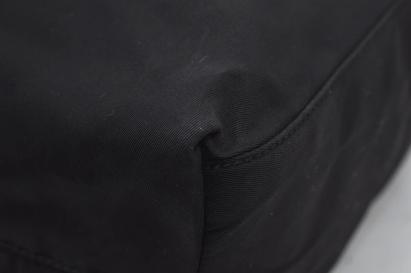 Authentic PRADA Nylon Tote Hand Bag Purse Black 0379K