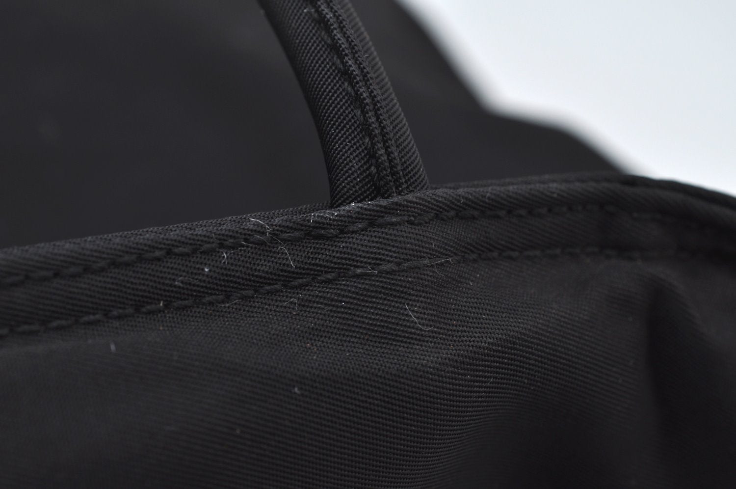 Authentic PRADA Nylon Tote Hand Bag Purse Black 0379K