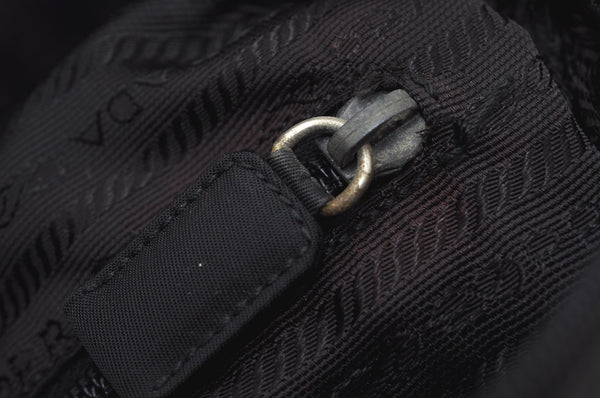 Authentic PRADA Nylon Tote Hand Bag Purse Black 0379K