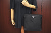 Authentic PRADA Nylon Tote Hand Bag Purse Black 0379K