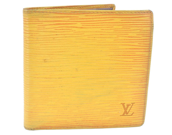 Auth Louis Vuitton Epi Porte Billet Carte Credit Monnaie Wallet Yellow LV 0380J